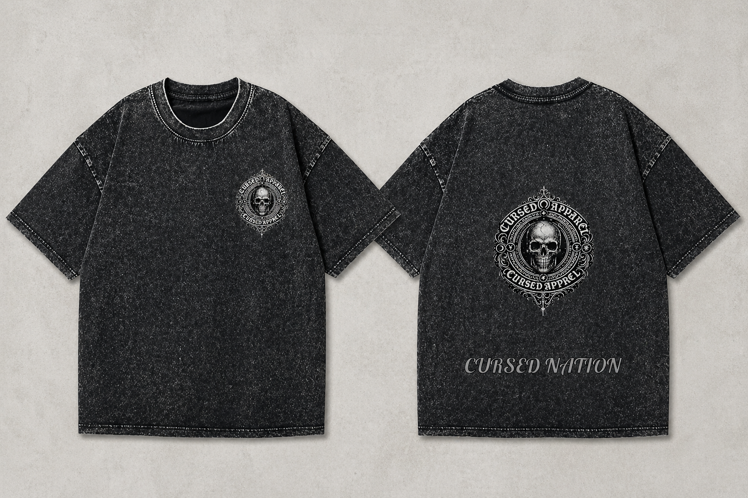 CURSED apparel washed T-shirt