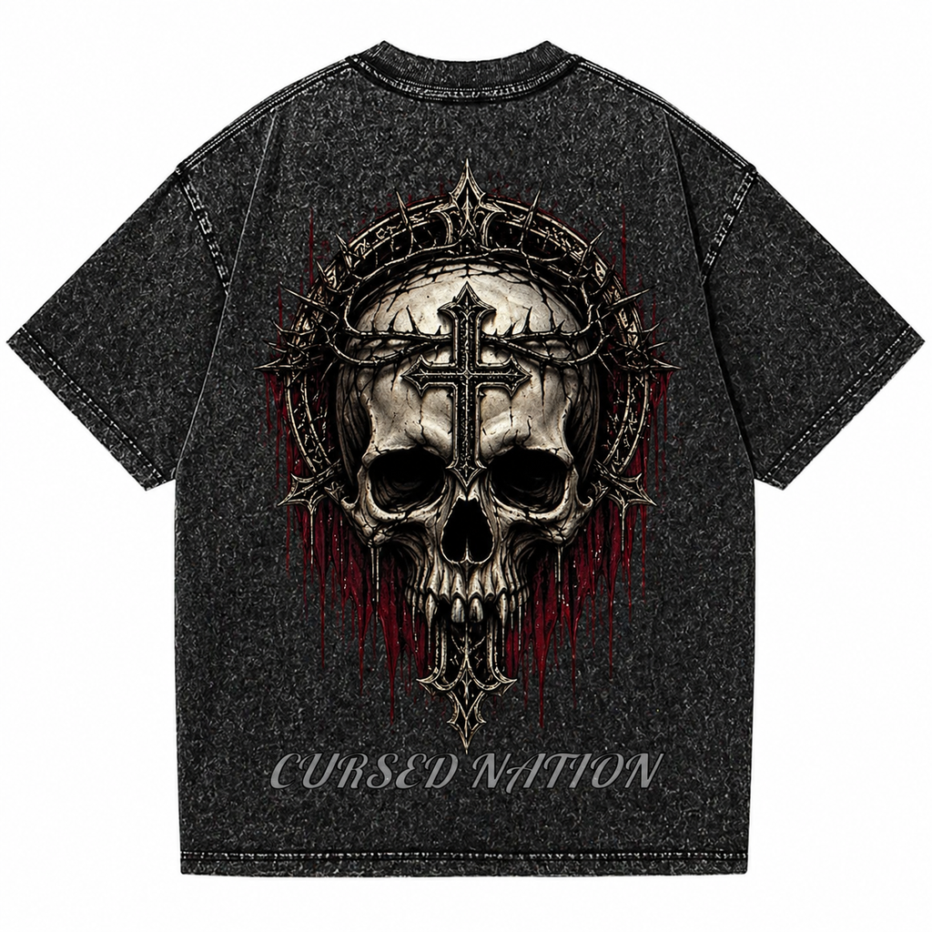 Cursed Apparel custom washed T