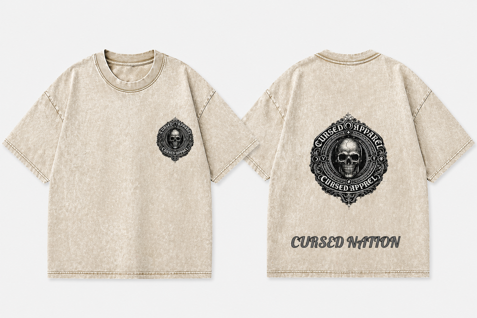 CURSED apparel washed T-shirt