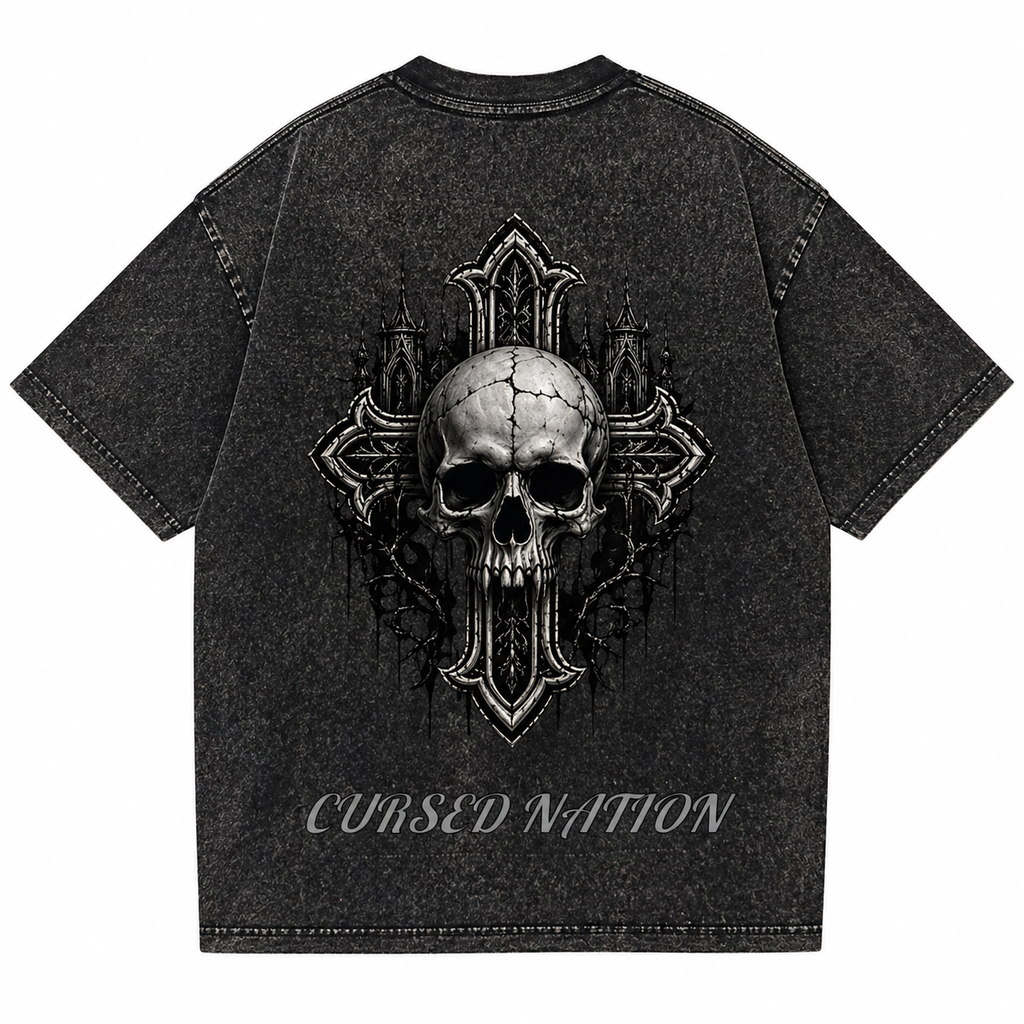 Cursed Apparel custom washed T