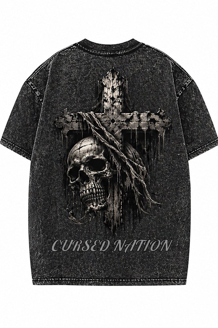 Cursed Apparel custom washed T
